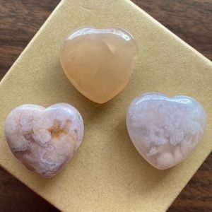 Cherry Blossom agate hearts